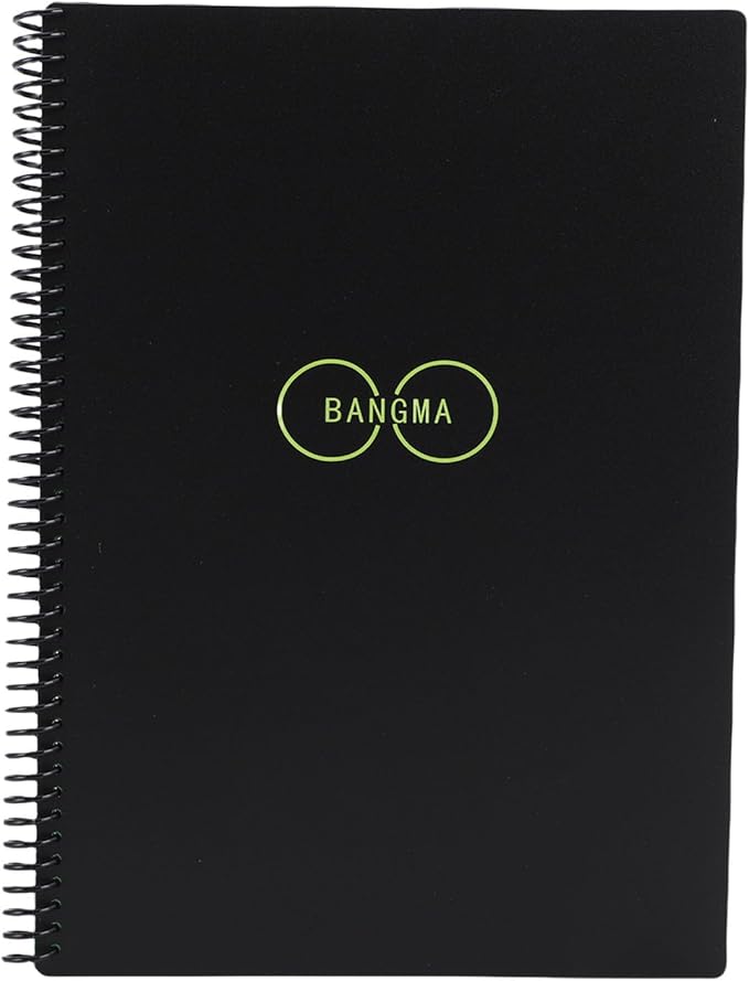 Reusable Smart Notebook, Spiral Binding Water Proof Cover with 30 Sheets Horizontal Line Dot Pages, Notebook Office Products for Note Taking Brainstorming