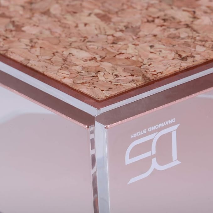 Rose Gold Notes Holder with Cube Memo Pad 320 Sheets, Acrylic 3 in 1 Drawer Organizer by DS DRAYMOND STORY - Desktop Stationery Series (Thank You Gifts for Boss)