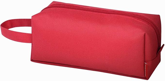Fmeida Pencil Case Pouch - Water Resistant Pencil Pouch Portable Pencil Bag Simple Office Stationery Pouch with Handle Christmas Gifts - Red