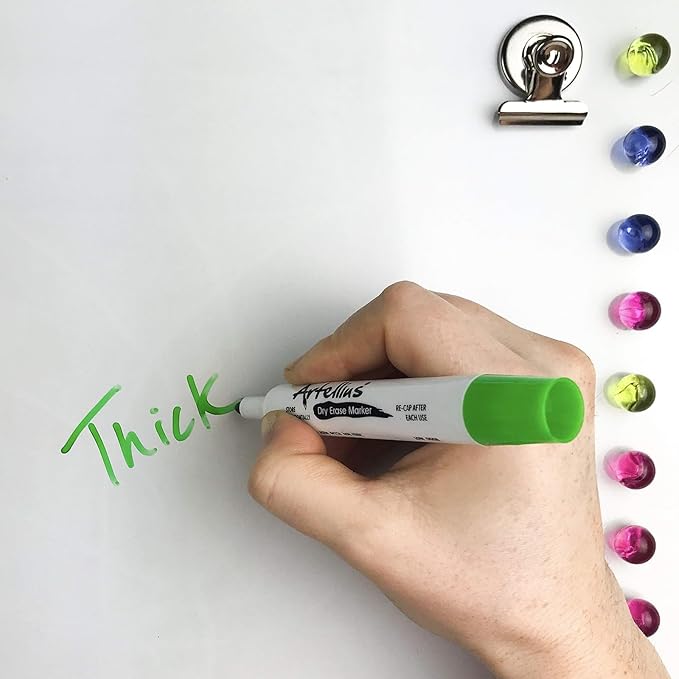 Artellius Dry Erase Markers - Low Odor Ink & Whiteboard Markers - Washable Dry Erase Pens for Kids & Teacher Supplies - School Supply Bulk & Classroom Must Haves - Pack of 40, Assorted Colors