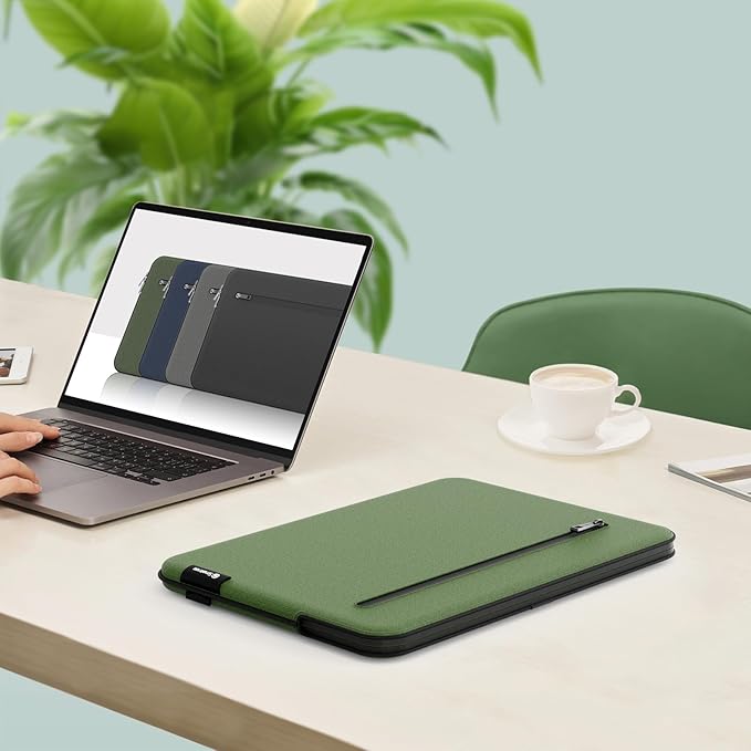 Smatree SlimPro Laptop Sleeve Case for 15.6 inch Lenovo 3i Chromebook, Lenovo Laptop Case with Swift-Access Accessory Pocket, Patented Super-Corner Design, Green (S619G)