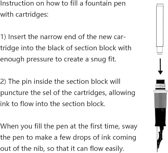 Hongdian Fountain Pen Red Ink Cartridges, 30 Refill Ink Cartridges, 3.4 mm Bore Diameter