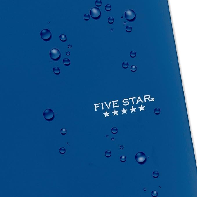 Five Star Spiral Notebook + Study App, 2 Pack, 5 Subject, College Ruled Paper, Fights Ink Bleed, Water Resistant Cover, 8-1/2" x 11", 200 Sheets, Pacific Blue & Fire Red (38459)
