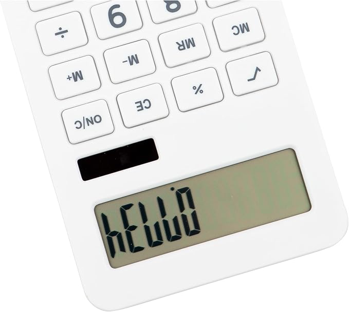 JAM PAPER Desktop Calculator - 10 Digit LCD Display - 3 3/4 x 6 3/4 Inches - White - Bulk 10/Pack