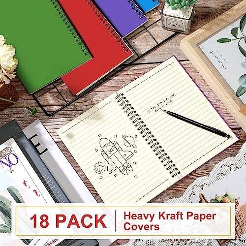 Yahenda Spiral Notebook College Ruled Journals Notebooks Lined 8.3 x 5.5 Inch Note Books Bulk A5 Writing Notebooks Thick Paper Notebook for Office Business School Supplies (Mixed Colors,18 Pcs)