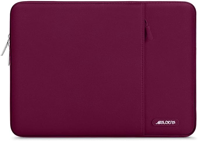 MOSISO Laptop Case 13 inch, Laptop Sleeve Compatible with MacBook Neo/Air/Pro 13 inch with A18/M5/M4/M3/M2/M1 Chip 2026-2016, Polyester Vertical Computer Sleeve Bag with Pocket, Wine Red