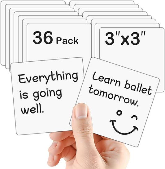 36 Packs, 3" x 3" Washable Magnetic Dry Erase Post It Notes,Magnets White Board Labels, Magnetic Sticky Notes on Fridge, Locker, Cabinet, Door - Office & Classroom Whiteboard Accessories Supplies