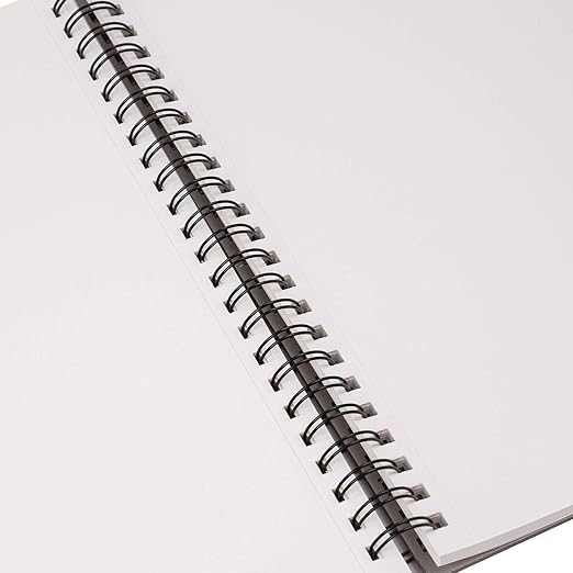 Amazon Basics Sketch Book for Artists, Spiral Bound with Perforated Pages, 67 lb. / 100 gsm, 100 Sheets, 9"x12", White