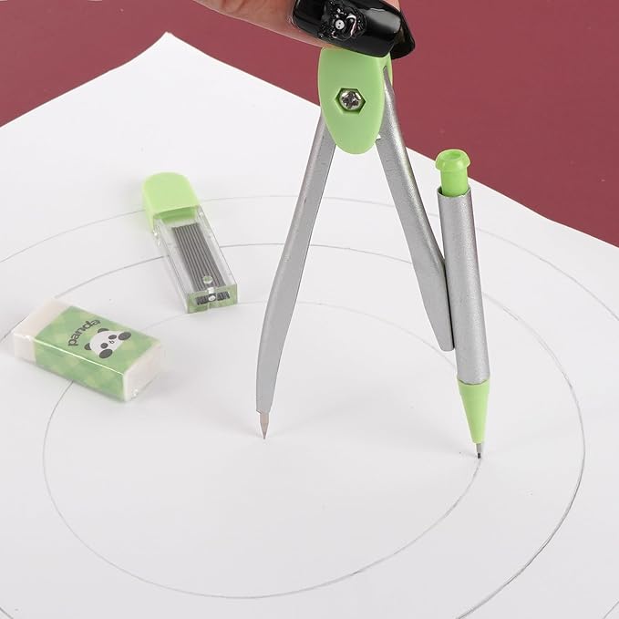 LABANCA 8 Pcs Compass Set with Protractor Rulers Pencil for Math Geometry (08336 Pattern A)