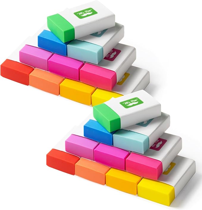 Mr. Pen- Erasers Bulk, 20 Pack, Large Block Erasers for School, No Smudge