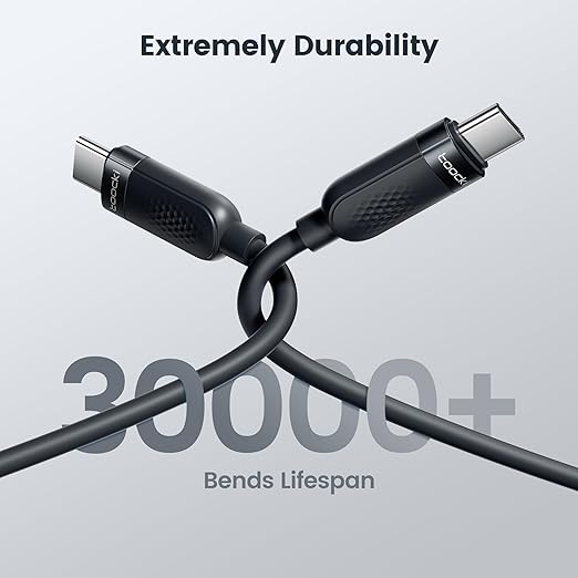 toocki USB C Cable [2Pack,3.3ft] 60W Fast Charging Type C Silicone Flow Cord Compatible with iPhone 17 16 15 Pro Plus Pro Max Air, iPad Pro, Samsung Galaxy S25, Switch, MacBook Air, Pixel (Black)