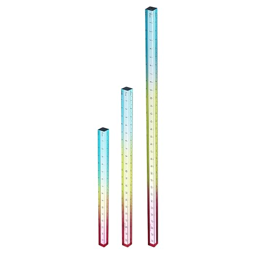 HARFINGTON 3pcs Acrylic Clear Straight Rulers 15/20/30cm Metric Colorful