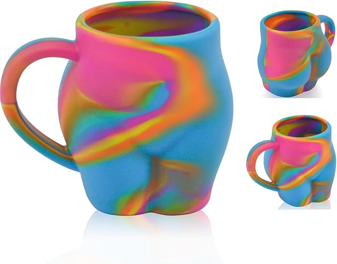 Coffee Mug 360ml:Hippie Hops - Silicone Handled Unbreakable Cups, Hot/Cold Drinks, Dishwasher-Microwave-Freezer-Oven Safe (Camouflage)