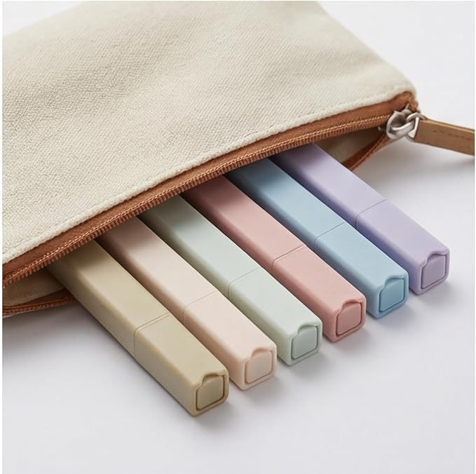konket 6pcs Pastel Highlighter Aesthetic Cute Highlighters Bible Highlighters No Bleed， Soft Chisel Tip Marker for Diary Plan Notes
