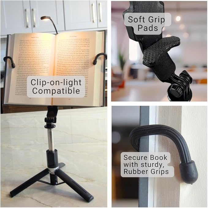 Height Adjustable Book Display for Comfort & Ease | Reading Accessory | Book Lover Gift | Portable Book Stand | Easily Turn Pages | Cookbooks, Magazines & Tablets | BookBuddy ™