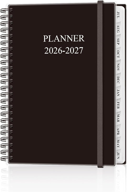 Academic Planner 2026-2027 - Weekly & Monthly Planner from July 2026 to June 2027, Agenda 2026 2027 with Inner Pocket, Elastic Band, 6.4" x 8.5", Black