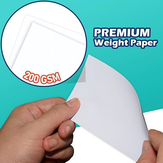 Blank Index Cards 3x5 Unlined Unruled Flash Note Cards 3" x 5", White, 100 Count, 200 GSM Heavy Weight