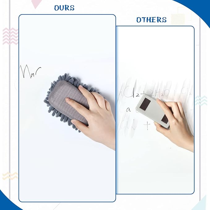 Epakh 8 Pcs Dry Erase Eraser Magnetic Microfiber Shag Whiteboard Eraser Washable Dry Erase Board Cleaner for Marker Chalk Office Home Supplies(Grey)