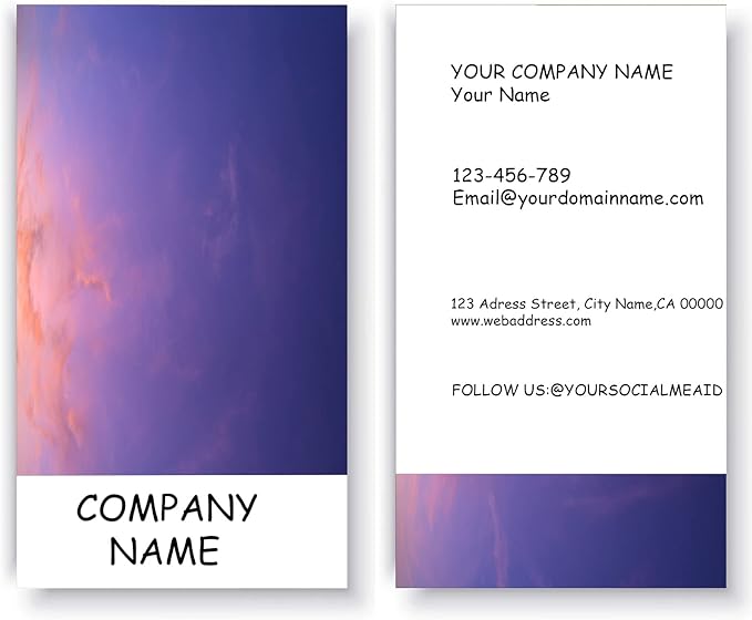 Simple Design Business Card 3.5" x 2" 200 pcs - Add Picture or Logo,Custom Premium Name Cards with Logo Two-Sided, High-end 500 pcs