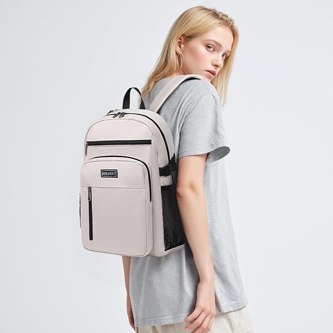 Lohol Lightweight Backpack for Teen Girls, Durable Galaxy Bookbag with 7 Pockets for School Travel (Pink Purple Blue)