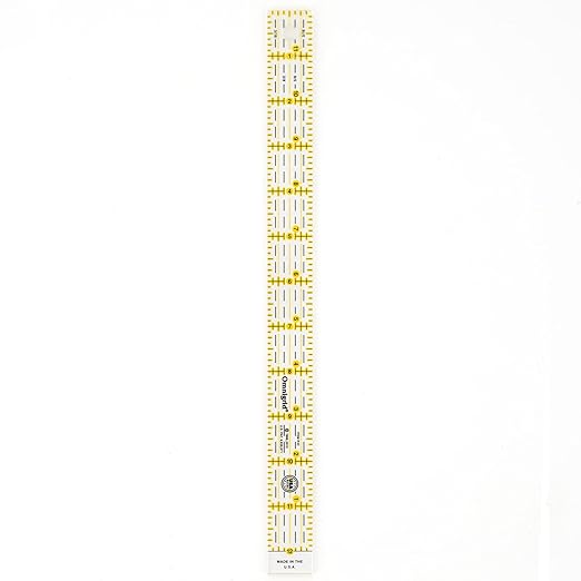 Omnigrid 1 x 12-Inch Ruler, Clear Quilting and Sewing Ruler