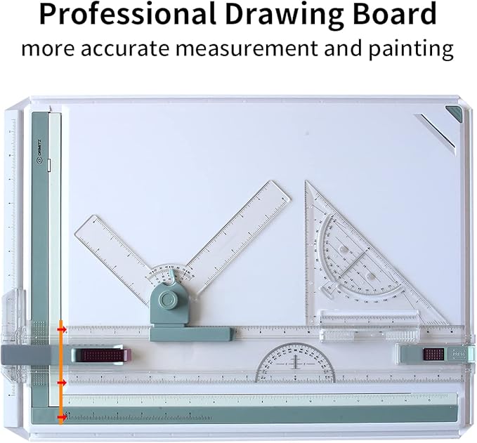 Frylr Metric A3 Drawing Board Drafting Table Multifunctional Drawing Board Table with Clear Rule Parallel Motion and Angle Adjustable Measuring System