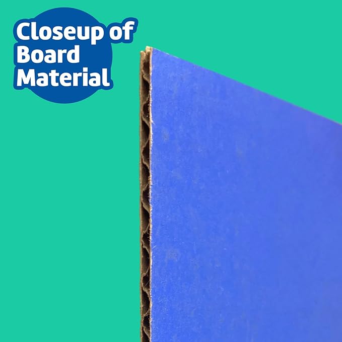 Flipside Products 18" x 48" Blue Project Boards, Pack of 24, Trifold, Presentation Board, DIY Projects, Small Display, Science Fair, Classroom, Clubs, 4H, Graduation
