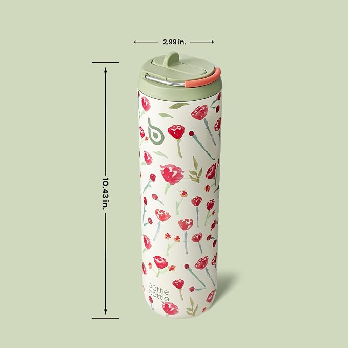BOTTLE BOTTLE Insulated Water Bottle 24oz with Straw Lid and Handle Sports | for Travel Gym school,Stainless Steel Water Bottles,Double-Wall,Vacuum Metal,Leak Proof,BPA-Free