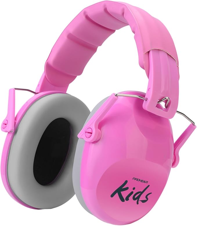 PROHEAR 032 2.0 Noise Cancelling Headphones for Kids - 25dB Noise Reduction - Adjustable Sensory Ear Protection Muffs for Concert, Fireworks, Monster Truck Shows, School - Princess Pink