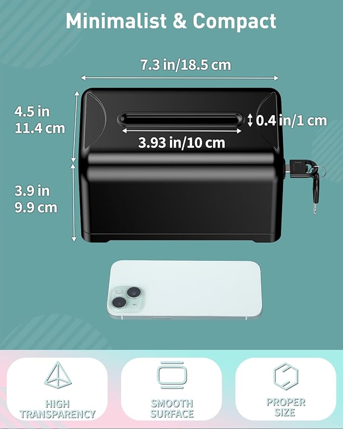 Uniclife 2 Pack Acrylic Donation Box for Fundraising, Black Suggestion Box with Slot and Lock, Desktop Ballot Box Tip Jar, Storage Container for Voting Comment Collection, 7.3" x 4.5" x 3.9"