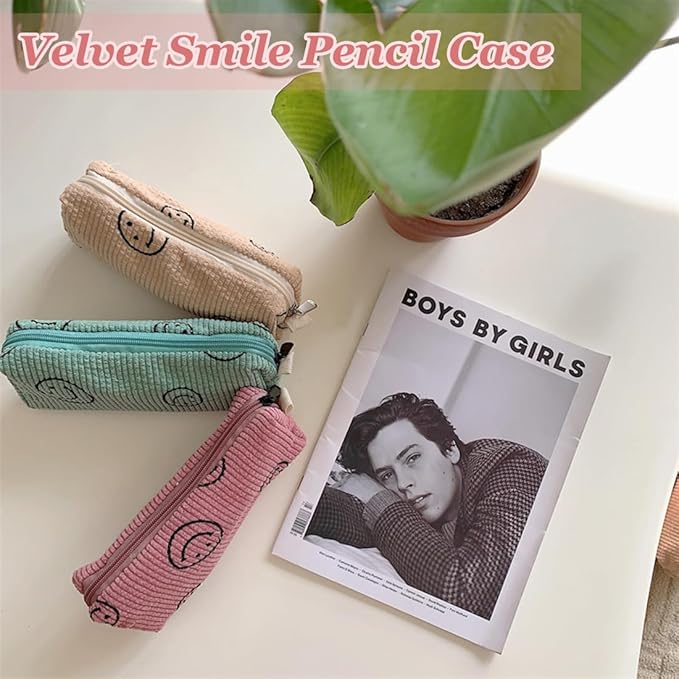 Pencil Pouch Cute Pencil Case Office Storage Bag Holder Box Organizer Aesthetic Bow Flower Pattern Makeup Pouch Cosmetic Bag for Women