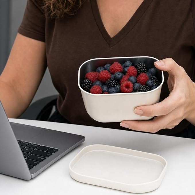Modaniam Flexibento - Leak proof Stainless Steel Snack Containers with Silicone Lids, Pink Set of Two: 2 * 14 OZ