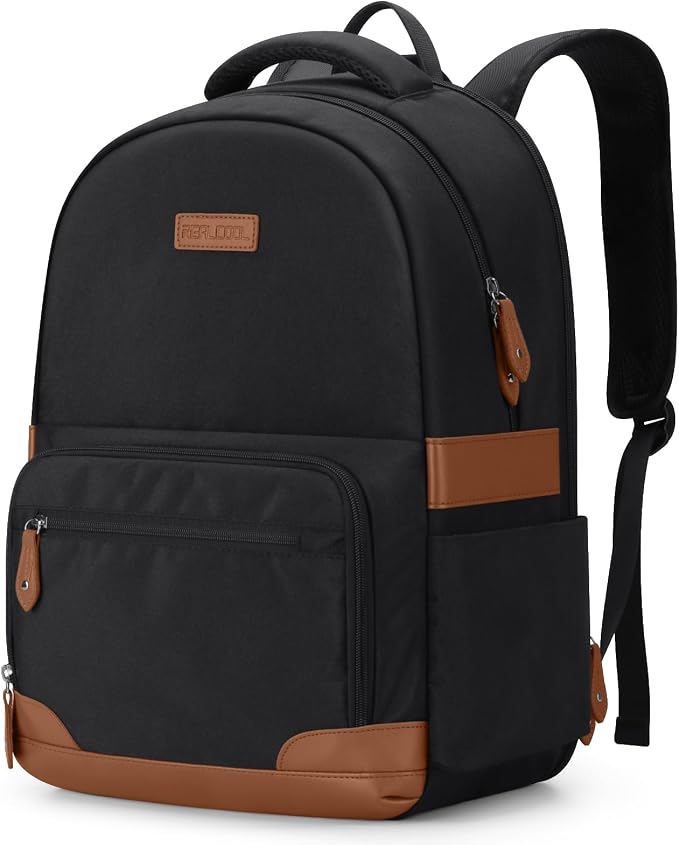 RealCool 15.6-17.3" Laptop Backpack, 31L Water Resistant Travel Bag | Independent frame opening, lightweight ,multi-compartments, ergonomic padded straps, luggage belt, for School,Business Trip