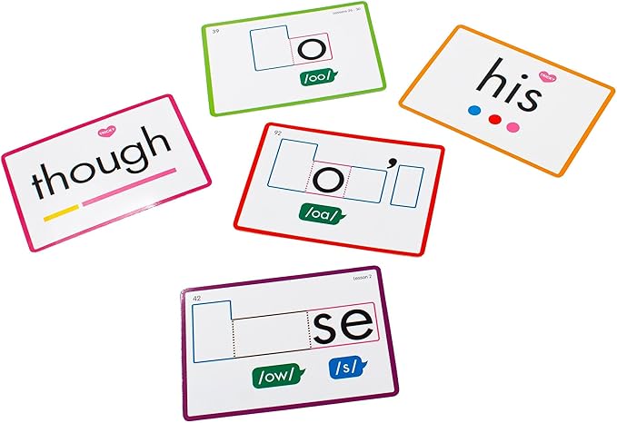 Junior Learning: Rainbow Phonics - Heart Words - 93 Word Cards, Flash Cards Use Visual Clues to Learn Core Words, Level Based Cards, Kids Ages 4+
