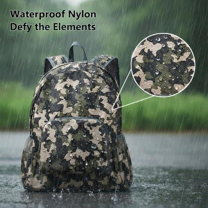 Haneulbit Foldable Backpack, camo backpack for Outdoors, Lightweight Backpack and Waterproof Backpacks for Travel and Hiking