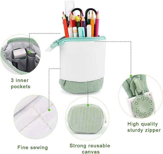 Oyachic Stand up Pencil Case Standing Pencil Holder Transformer Pencil Pouch Telescopic Pen Bag Cute Makeup Bag Cosmetic Organizer Bag Box for Women