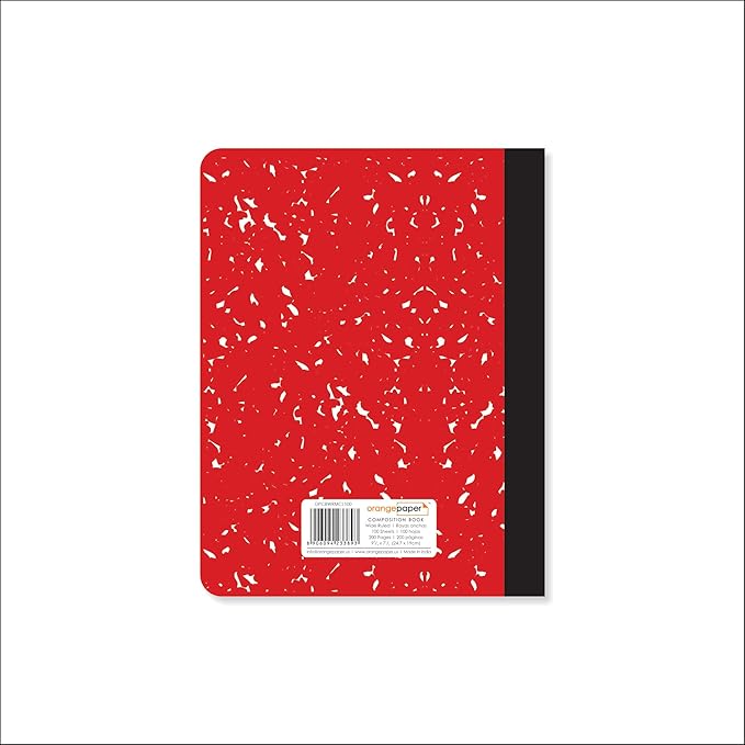 Composition Book – 100 Sheets, Wide Ruled, 9.75 x 7.5 inch – Durable Cover – School & Office Use – Pack of 4 - Color Marble Design