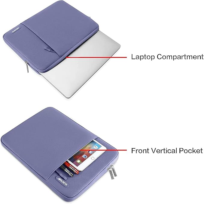 MOSISO Laptop Case 13 inch, Laptop Sleeve Compatible with MacBook Neo/Air/Pro 13 inch with A18/M5/M4/M3/M2/M1 Chip 2026-2016, Polyester Vertical Computer Sleeve Bag with Pocket, Lavender Gray