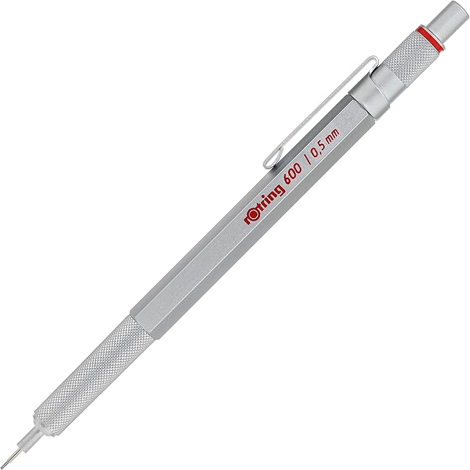 rOtring 600 Mechanical Pencil, 0.5 mm, Silver Barrel (1904445)