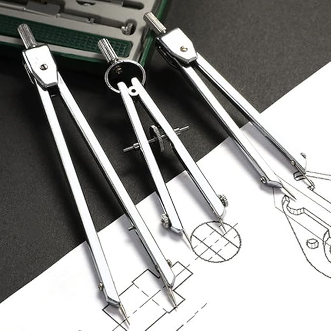 Mathematical Geometry Set 30 Piece Compass Set Math Geometry Tool Set with Lead Refill Protractor, Multifunctional for School Home and Office Tools Student Compass Set