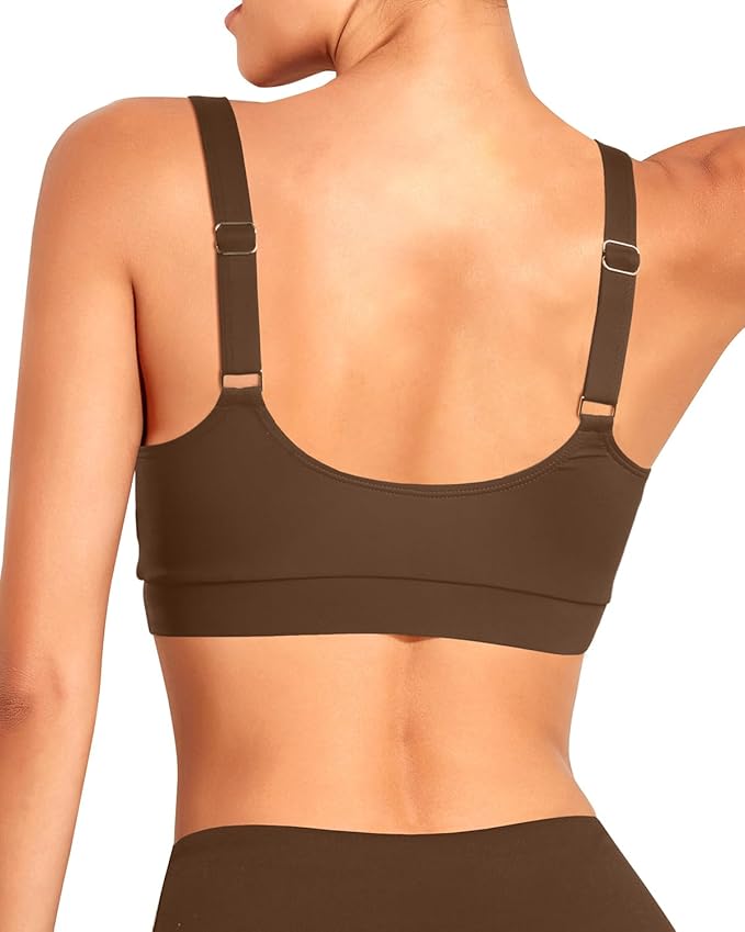 Tempt Me Women Sports Bra Bikini Tops Scoop Neck Bathing Suits Top Padded Swim Crop Tops Only