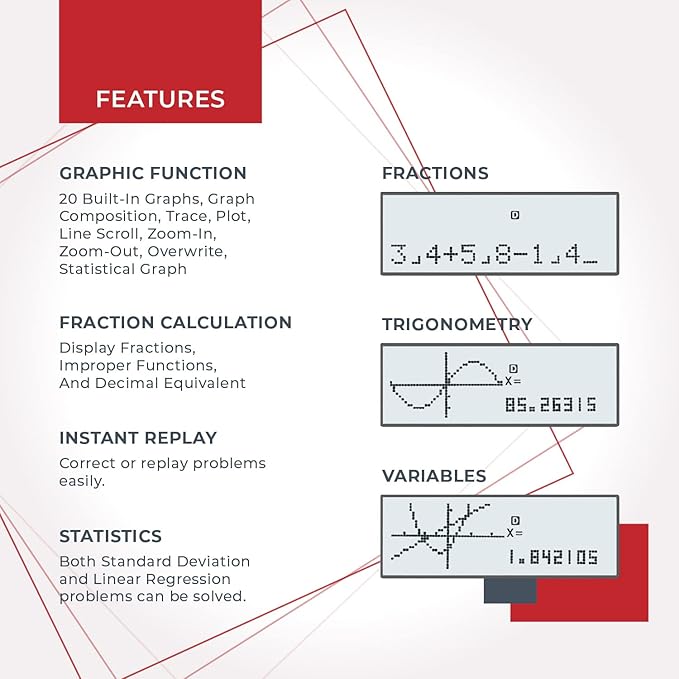 CATIGA Scientific Calculators with Graphic Functions, Graphing Calculators with Multiple Modes, Scientific Calculators for Students, High School or College Courses, 2Pack, CS-121