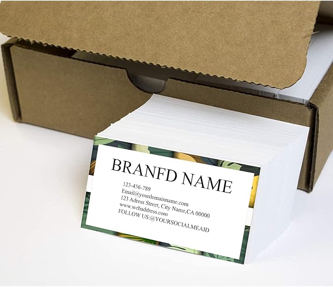 Custom Printed Business Stock Cards - Thick Sturdy Stock - 3.5" x 2" - 100% Recycled Content (500/200 PCS) Premium Double-sided Print