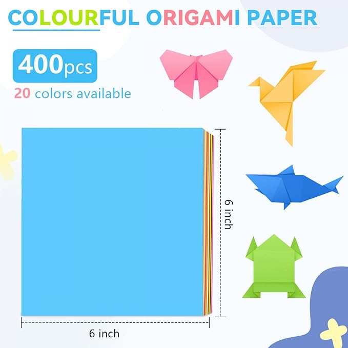 SenseYo 400 Sheets Origami Paper Kit for Easy Fold Paper Beginner, 20 Colors 6 Inch x 6 Inch
