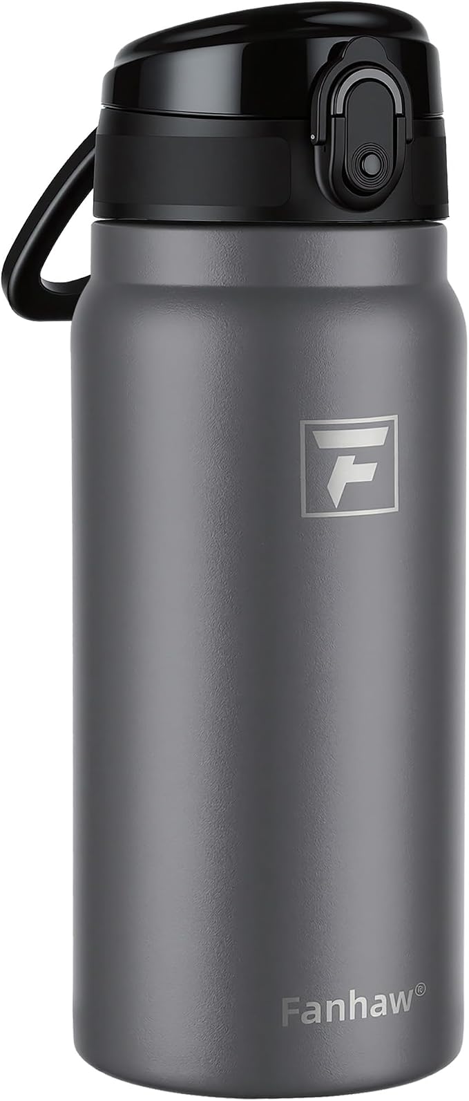 Fanhaw 20 Oz Insulated Stainless Steel Water Bottle with Chug Lid – Wide Mouth, Leak-Proof, BPA-Free – Ideal for Kids, Adults, Sports, Gym, and Outdoor Use (Gray)