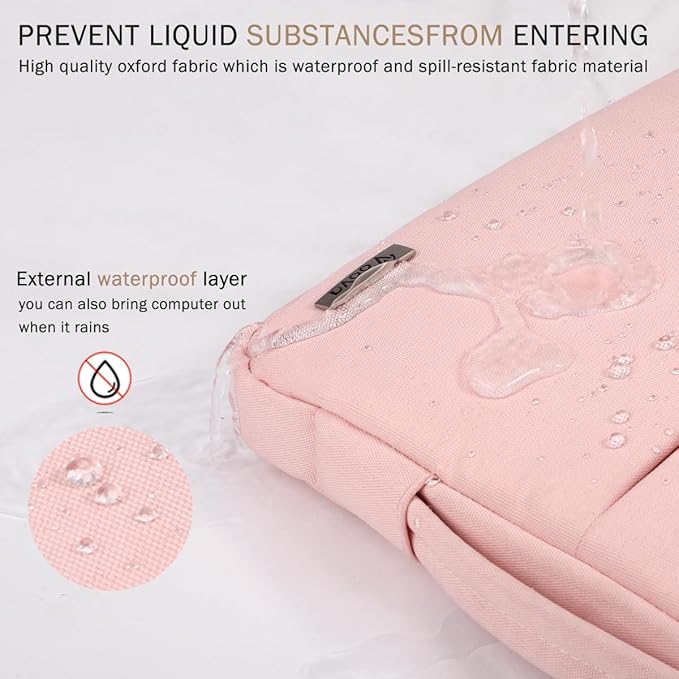 Voova 15.6 16 Inch Laptop Sleeve Case Compatible with MacBook Pro 16 M1/M2/M3/M4 Max 2019-2025, 15.6-16” Hp Lenovo Acer Asus, Waterproof Slim Computer Bag Cover with Handle, Pink