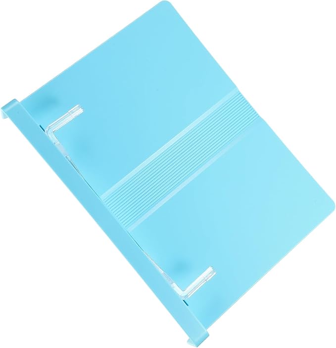BESTonZON ’S Adjustable Book Stand for Reading, Foldable Retractable Blue Desktop Book Holder, Myopia Prevention Rack for Home Study and Laptop Support