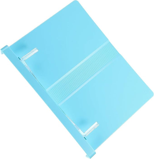 BESTonZON ’S Adjustable Book Stand for Reading, Foldable Retractable Blue Desktop Book Holder, Myopia Prevention Rack for Home Study and Laptop Support