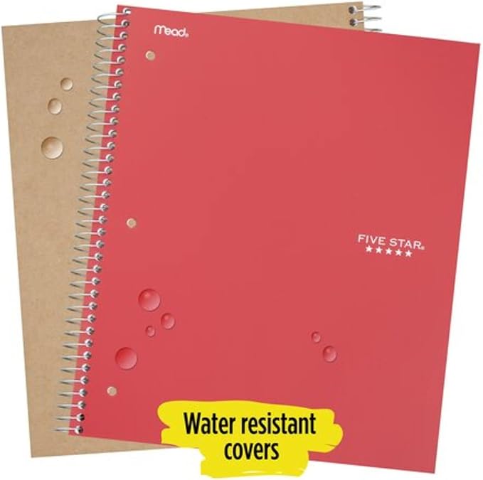 Five Star Wirebound Notebook, 1-Subject, 100 College-Ruled Sheets, 11 x 8.5 Inch Sheet Size, Teal (72051)