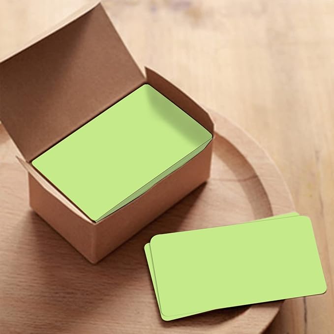 VANRA 300PCS Small Blank Index Cards 3.5x2 inches Note Cards Study Flash Cards, Word Message Gift DIY Cards Kraft Paper Tags (Mint Green, 300/Pack)